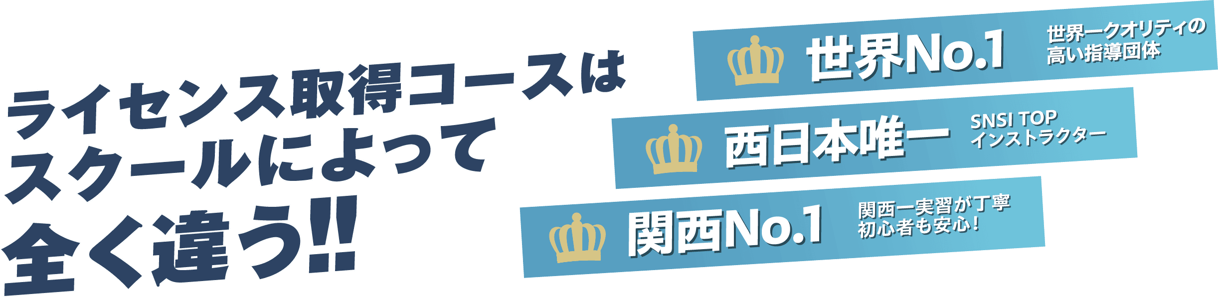 ライセンス取得コースはスクールによって全く違う！！