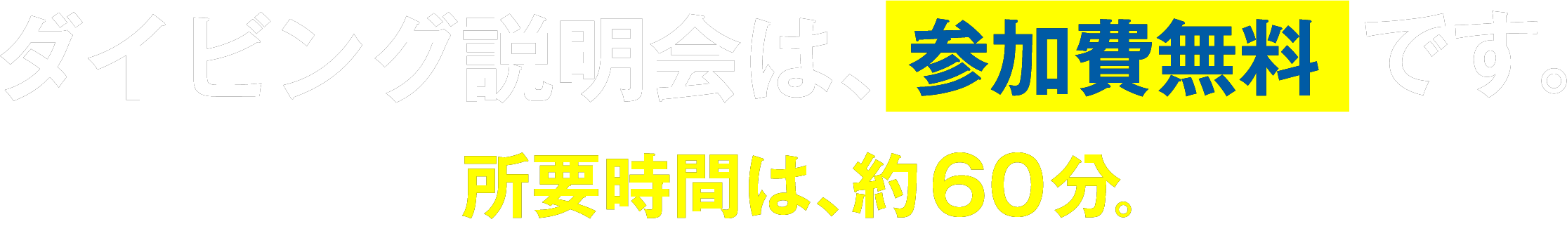 ダイビング説明会は、参加費無料です。